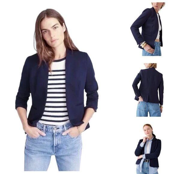 J. Crew 365 Navy Going Out Blazer in Stretch Twill, Women's Size 2 - Picture 1 of 17